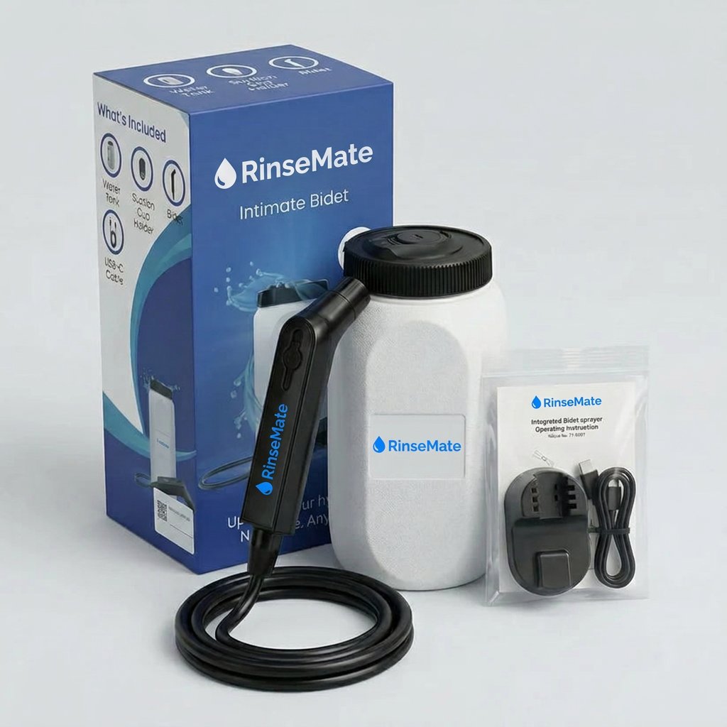 RinseMate portable bidet in a bathroom